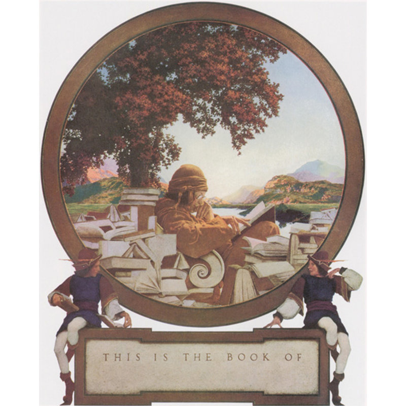 «This is the Book of» par Maxfield Parrish, toile tendue avec châssis, H 48 po x l 33 po