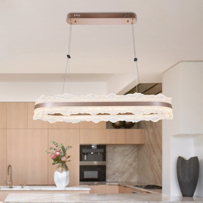 Lustre moderne ovale à DEL pour îlot de cuisine, salle à manger