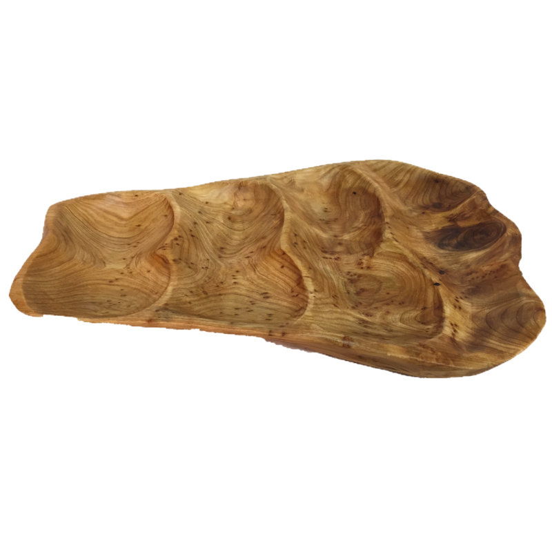 Loon Peak® Loïc Wood Divided Serving Dish, 2" H x 19" W x 10" L