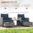 Eudy  Rattan 2 Person Patio Conversation Set PE Wicker with Ottomans-342226250-342831958