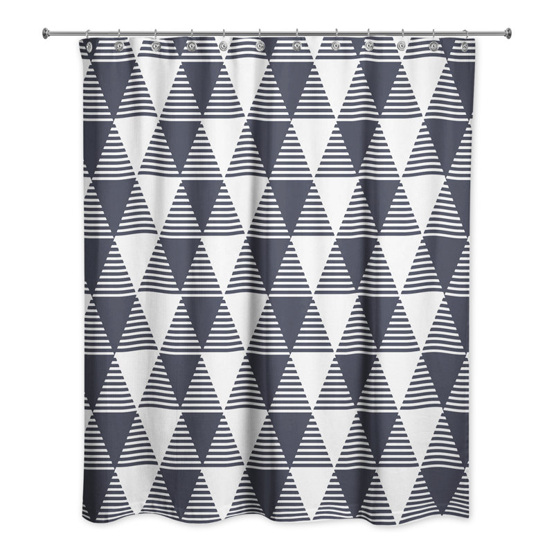 Rideau de douche Sage Triangles, Bleu marine