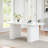 63" Oval Dining Table Set Of 5, Modern Minimalist Cream White Double Base Dining Table, 4 White Velvet Dining Chairs With Gold Stainless Steel Legs, Nailhead Trim-122739147-122739146