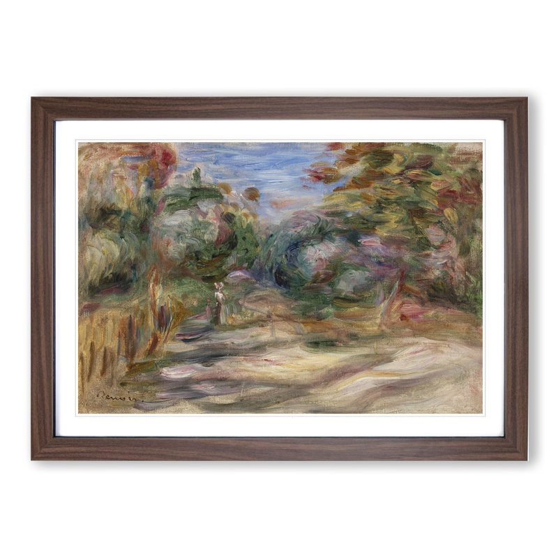 Landscape Vol.5 by Pierre-Auguste Renoir - Picture Frame Painting, Walnut Framed, 27cm H x 36cm W x 2cm D