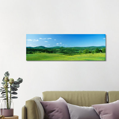 Hilly Farmland, Peacham, Caledonia County, Vermont, USA 1 Piece Panoramic Wall Art on Canvas