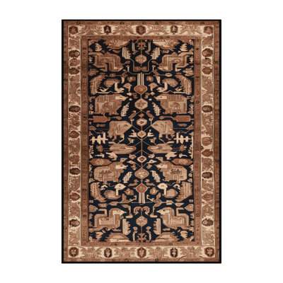 Machine Washable Persian Brown Area Rug