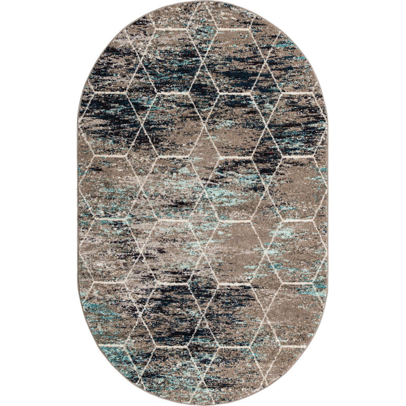 Galitea Geometric Indoor Rug, Oval 5' x 8'