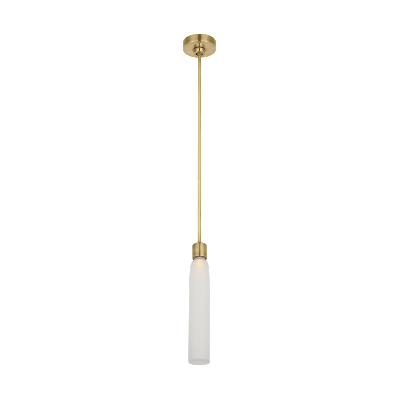 Kelly Wearstler Volver 1-light Small Pendant in Hand Rubbed Antique Brass, 22" H x 2.5" W, Antique Brass