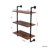 Industrial Pipe Shelf 3 Tier and 2 Tier Wall Mounted Shelves 36in Wood Display Shelves, and 3 additional hooks,Farmhouse Kitchen Bar Shelf, DIY Bookshelf Unit Hanging Wall Shelves for Bedroom