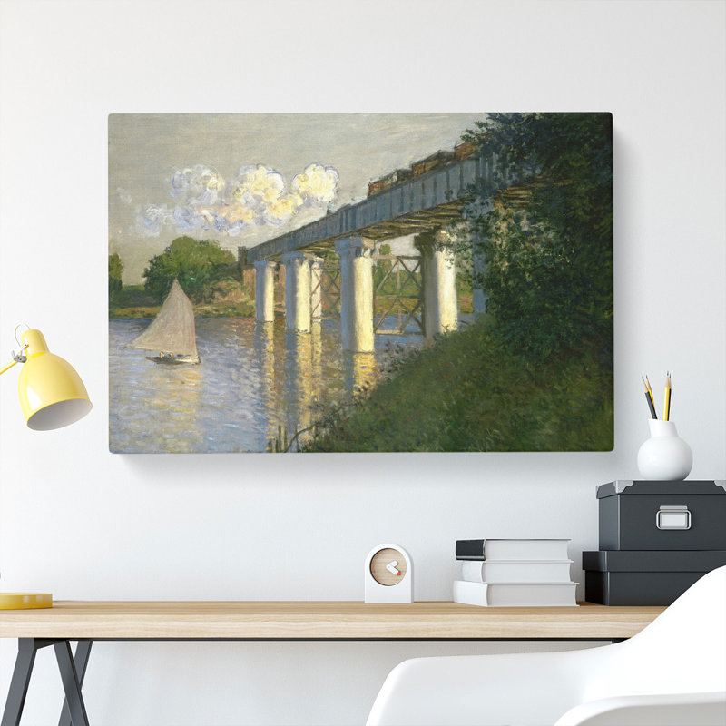 Railroad Bridge Argenteuil by Claude Monet - Wrapped Canvas, 35cm H x 50cm W x 3cm D