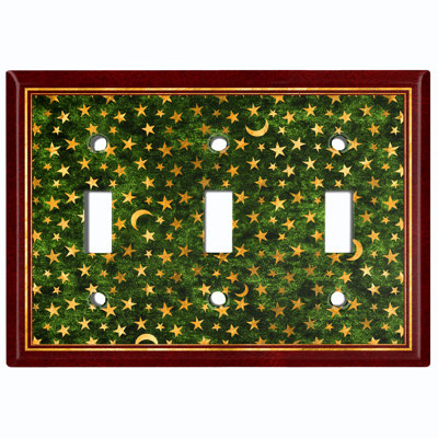 Patterned 3 - Gang Toggle Light Switch Standard Combination Wall Plate