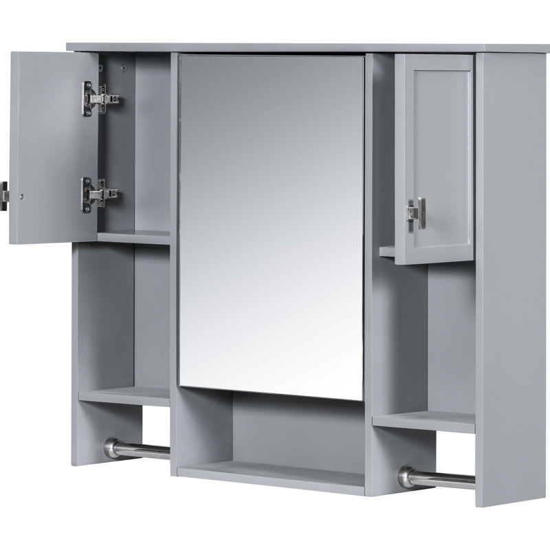 35'' X 28'' Bathroom Storage Cabinet - Mirror Included Construction Grey With Versatile Function Materials