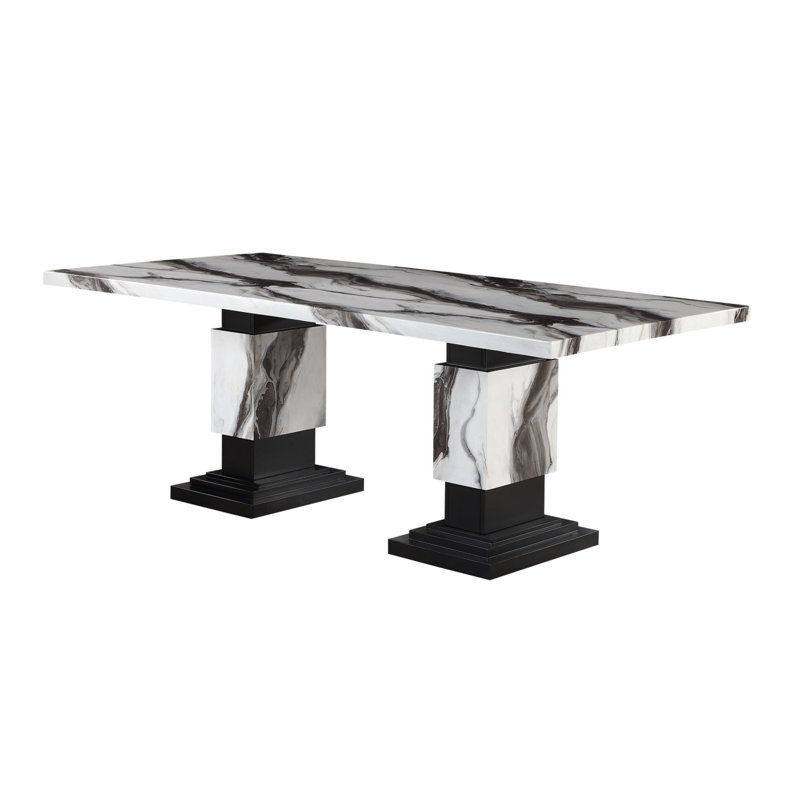 STACEY ZEBRA WHITE/BLACK DINING TABLE