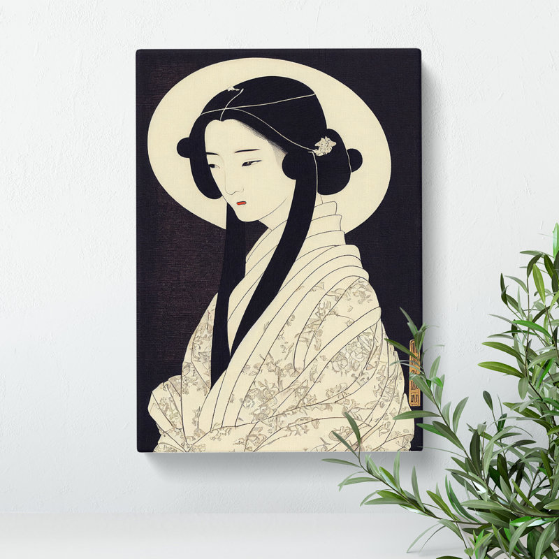 XC1022-1805X Delightful Geisha - Wrapped Canvas Print, 50cm H x 35cm W x 3cm D