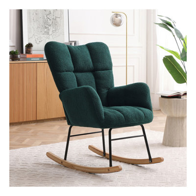 Chaise berçante rembourrée Fauteuil berçant rembourré avec fauteuil à haut dossier et chaise berçante rembourrée