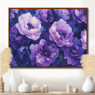Pivoines mauves, danse de l'élégance II - pivoines, art mural