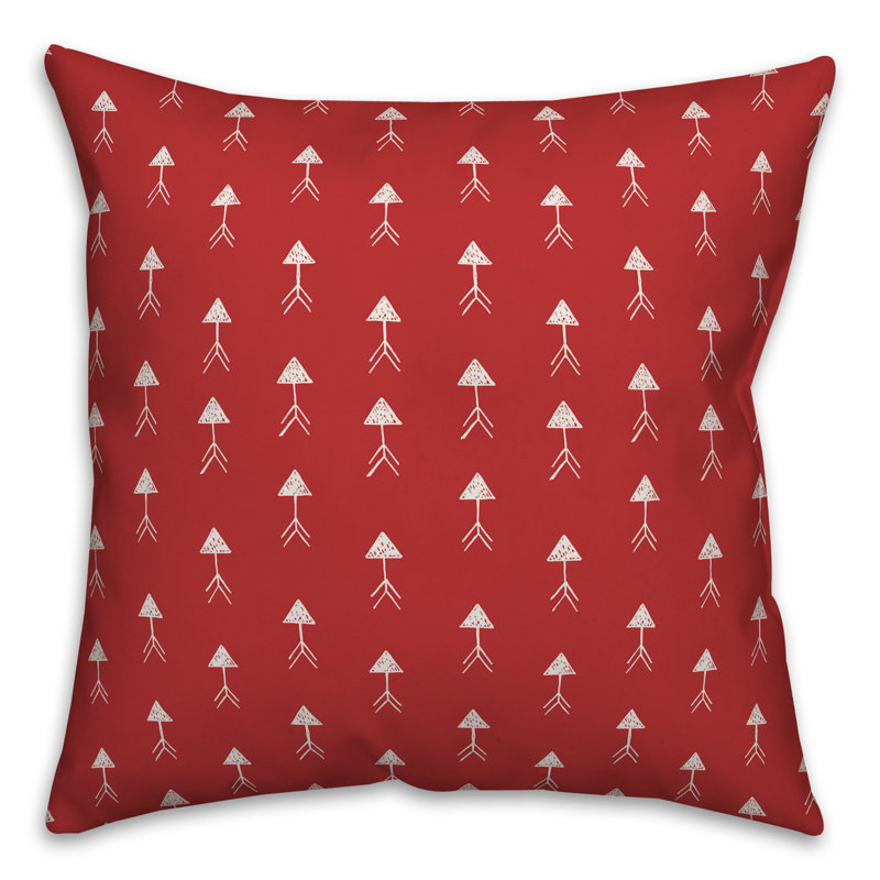 Polka Dots Reversible Throw Pillow, 18" x 18", Red/White Geometric 6
