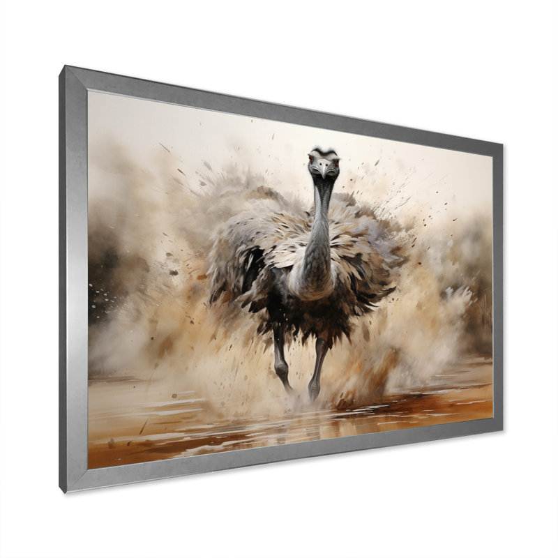 Autruches d'Afrique, impression sur toile, H 12 po x l 20 po x P 1 po, Cadre photo argenté