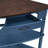 33.8'' Small Triangle Corner Table, Wood Corner Side Table For Small Spaces/ Living Room, 3 Tier End Corner Table With Solid Wood Legs, Navy Blue And Espresso Top