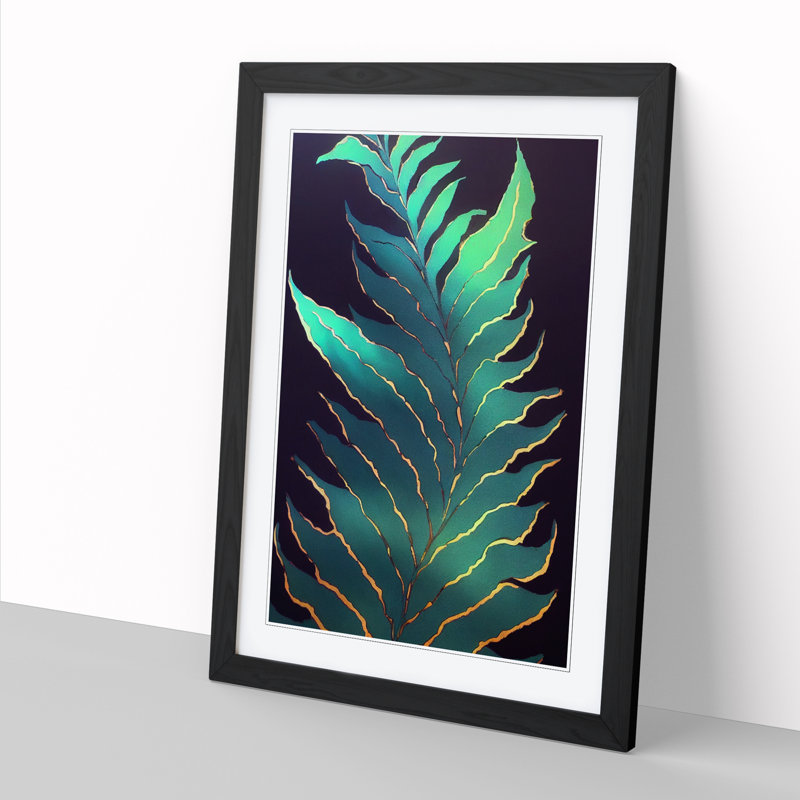 Plant Leaf Art Vol.4 - Framed Print, 34cm H x 25cm W x 2cm D, Black