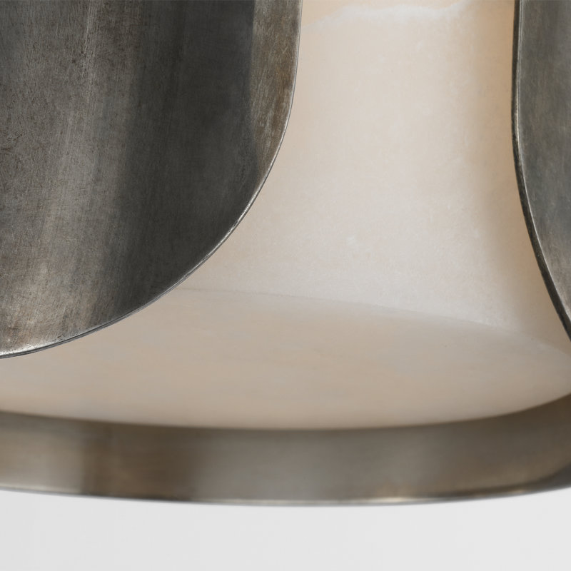 Anne-Marie Barton Armise Pendant with Nova Frost, 242" H x 7.5" W, Mottled Pewter, White