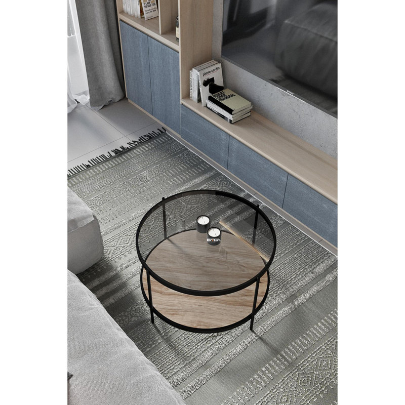 Glorias Coffee Table, Transparent/Antique Pine
