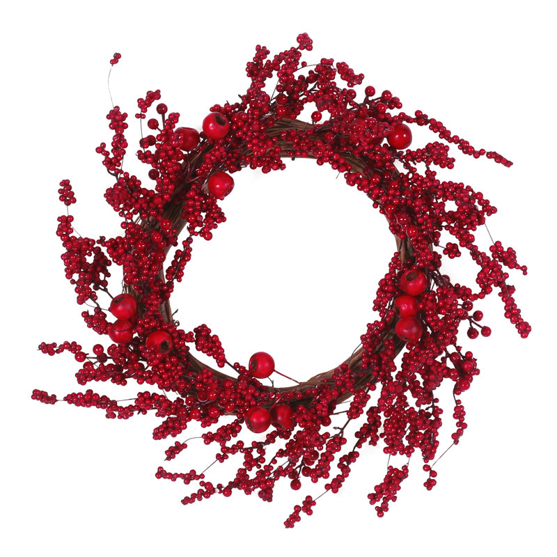 Hazlett Handcrafted Faux Berry Polyester 23.5'' Wreath