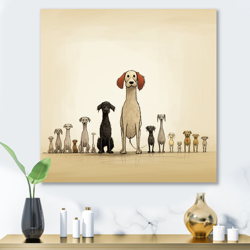 «Grey Childrens Dog Nursery», impression d'art mural en métal fractal, H 29 po x l 29 po