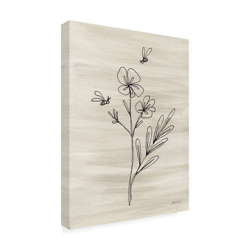  Art mural sur toile, abeilles, ligne, H 19 po x l 14 po