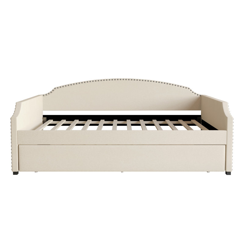 Gerrod Upholstered Twin Daybed, Beige