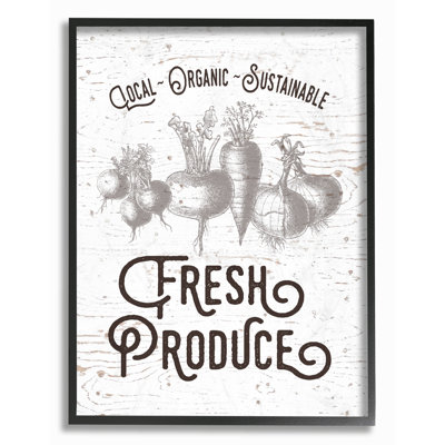 " Fresh Local Produce Typography " by Lettered And Lined