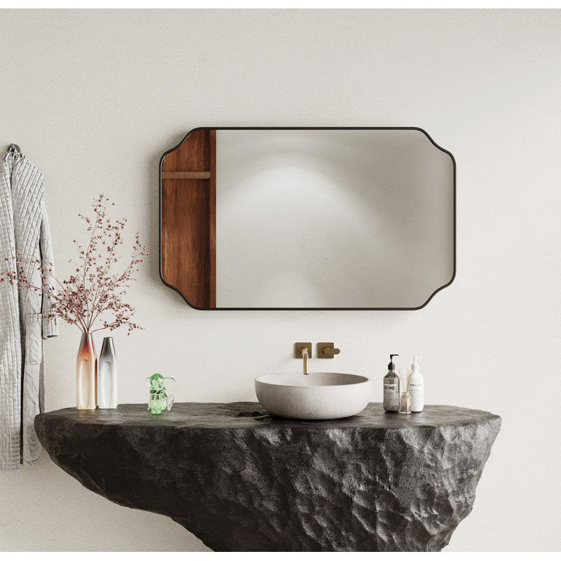 Miroir mural irrégulier, Noir, 36 po x 24 po