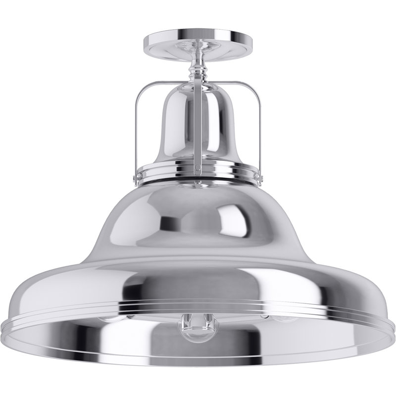 Hauksbee Semi-Flush Light, Polished Chrome