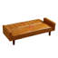 Canapé-lit convertible en cuir synthétique 74,4 po, brun-1350324944