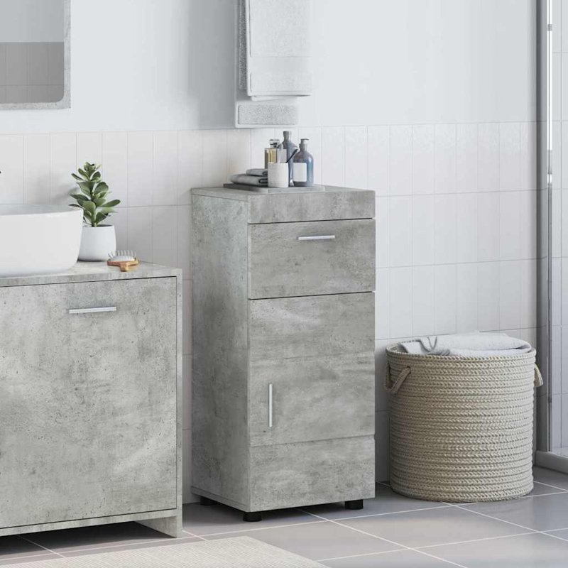  Bathroom Cabinet 37 X 31.5 X 82 Cm Engineered Wood, Concrete Grey