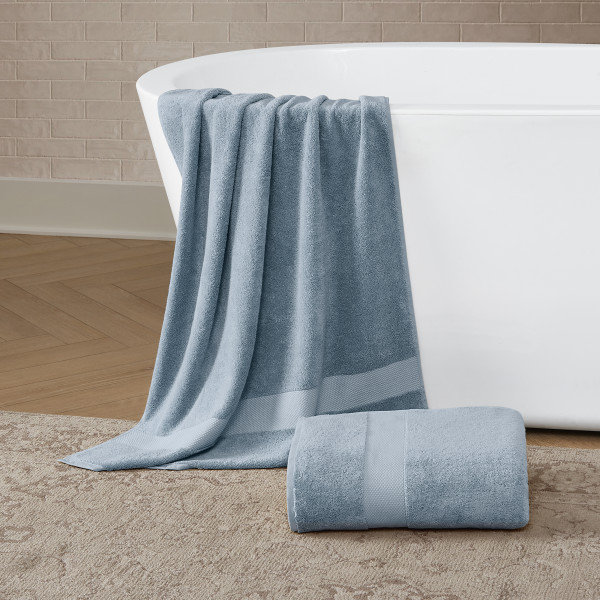 2-Piece Turkish Cotton Bath Sheet Set, Blue