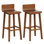Tabourets de bar 29 po en bois avec dossier et siège Mid-Century