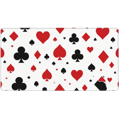 Grand tapis de souris à motif de poker, tapis de bureau de jeu, tapis d'ordinateur antidérapant en caoutchouc avec bordures cousues durables pour travailler et jouer, 11,8 po x 27,56 po