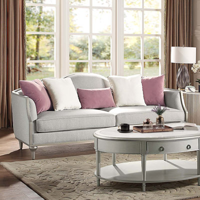 Kasa 94" Sofa w/5 Pillows, Beige Linen