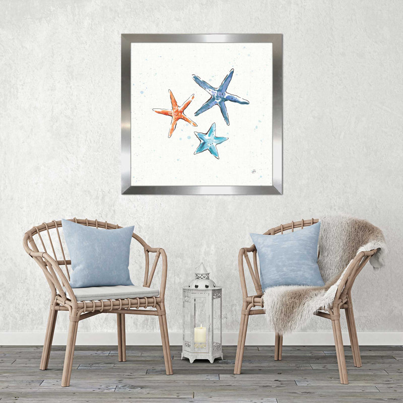 « maritime xii », reproduction de peinture à l’aquarelle, H 21,5 po x l 21,5 po x P 0,75 po, Encadrement argenté