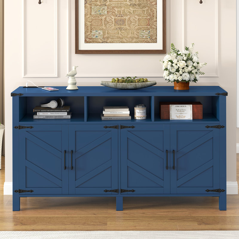 Jeamess 59'' Sideboard With 4 Doors, Blue