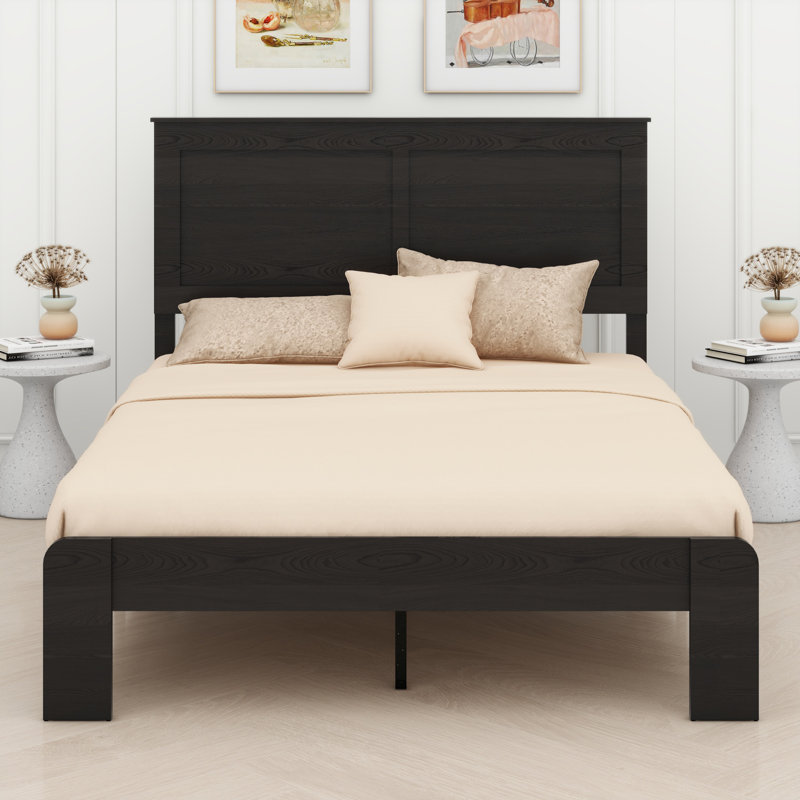 Cadre de lit contemporain en bois avec compartiments de rangement sous le lit, Double