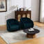 Fauteuil moelleux en velours doux pivotant à 360 degrés avec base en bois d'hévéa massif, tapis antidérapants et installation rapide, pour un espace de vie principal