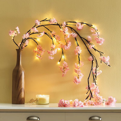 LED Cherry Blossom Creeper Lights for Indoor Home Décor, Wall-Mount Tree Branch Lighting