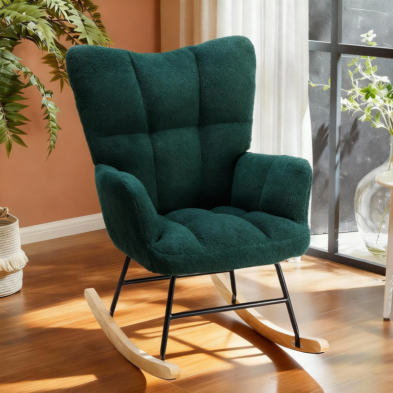 Chaise d'appoint berçante Kaelyb , H 38,98 po x l 27,56 po x P 33,46 po, Vert