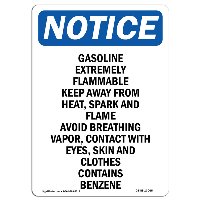 Gasoline Extremely Flammable Keep Sign