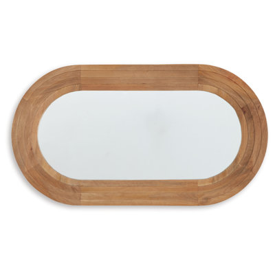 Joshlynn Solid Wood Oval Wall Mirror