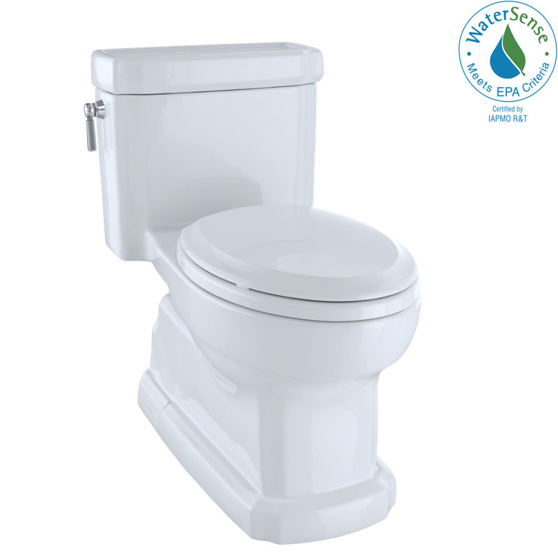 Guinevere 1.28 GPF Elongated One-Piece Toilet with SanaGloss Glazing, Cotton