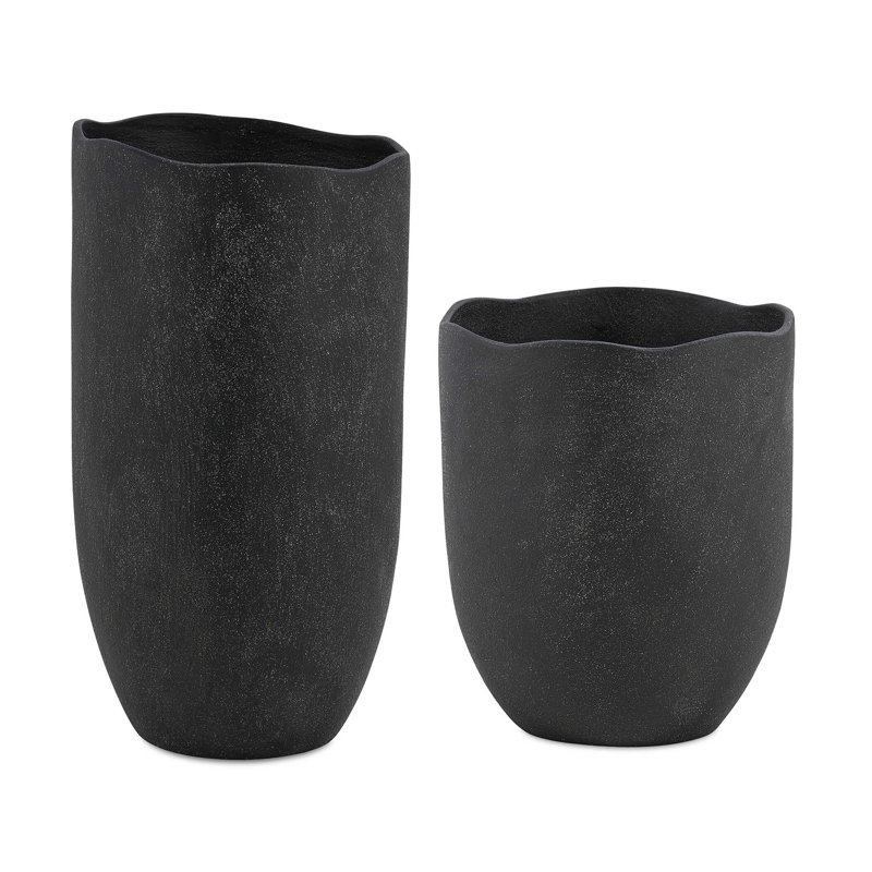 Uttermost Komorebi Indoor-Outdoor Black Vases