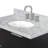 Mulloy 36 Inch Wall-Mounted Single Oval Vanity Bathroom Vanity with Carrara White Marble Countertop 1.5 Inch in Black-802573549-802573548