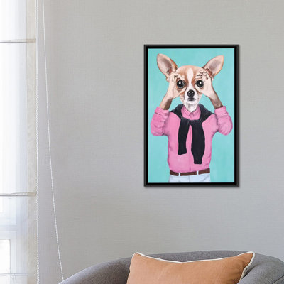 Reproduction d’art sur toile tendue, coco de paris’chihuahua regarde "